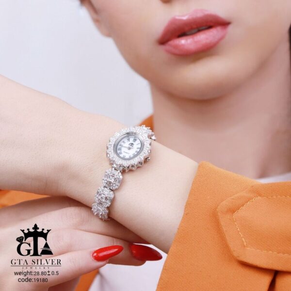 ساعت نقره GTA طرح امرالدکات کد 19180 - Image 2