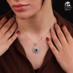 مدال نقره زنانه جواهری نگین دار میکرو کد 21968 - تصویر 2