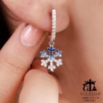 نیم ست نقره میکرو طرح دونه برف کد 16650 - تصویر 4