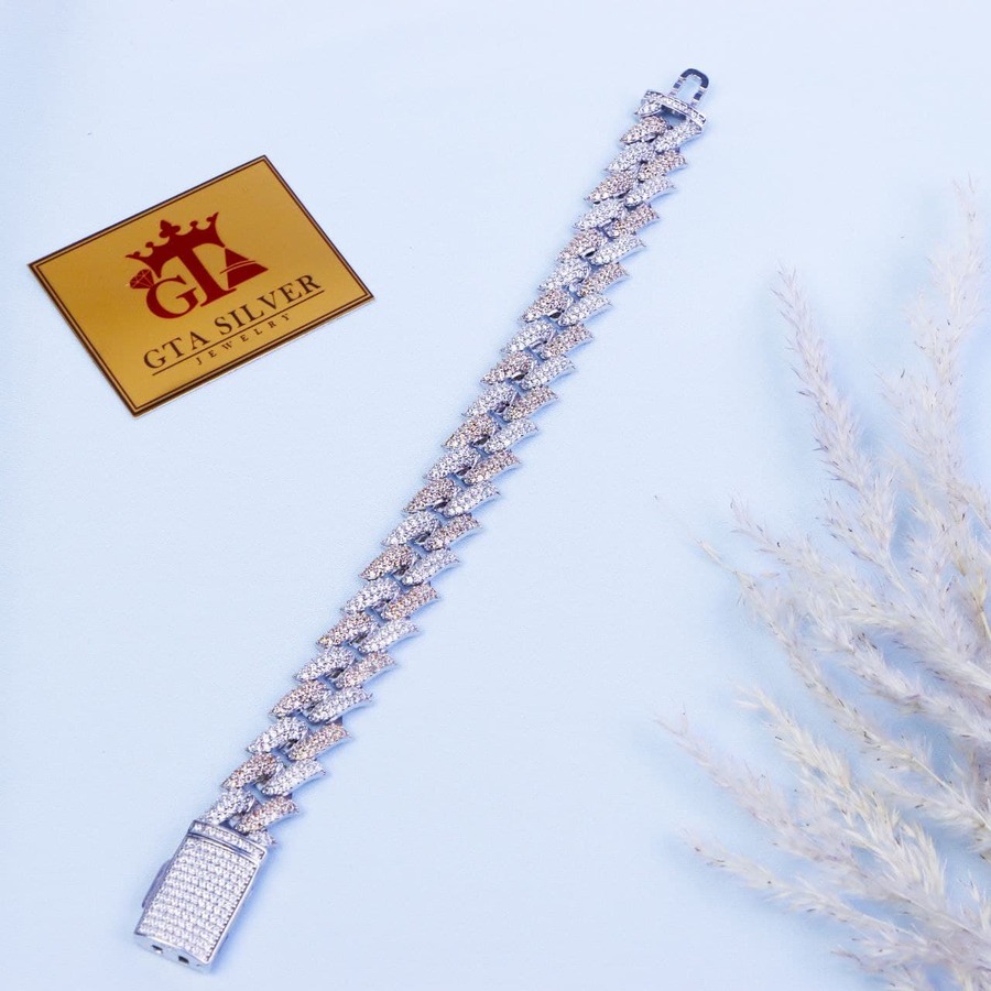 1c585d96-a361-4abc-a925-427239303c63.jpg دستبند نقره کارتیر رنگی کد 1899 - Image 1