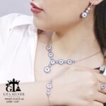 سرویس نقره میکرو زنجیری طرح چشم نظر کد 12107 - Image 2