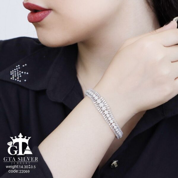 دستبند نقره میکرو کد 22069 - تصویر 2