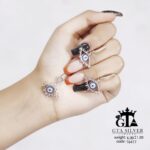 نیم ست نقره میکرو طرح چشم نظر کد 16417 - Image 3