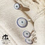 نیم ست نقره میکرو طرح چشم نظر کد 16603 - تصویر 3