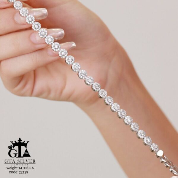 دستبند نقره میکرو کد 22129 - Image 3