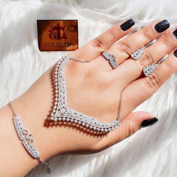 سرویس نقره میکرو زنجیری کد 12066 - تصویر 2