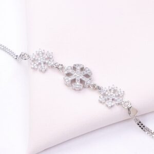 دستبند نقره میکرو طرح دانه برف کد 22036