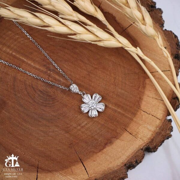 مدال نقره زنانه فلاور میکرو کد 21953 - Image 3