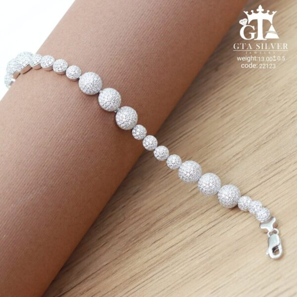 دستبند نقره میکرو کد 22123 - Image 3