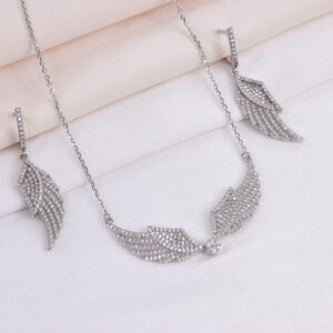 نیم ست نقره میکرو طرح بال کد 16317