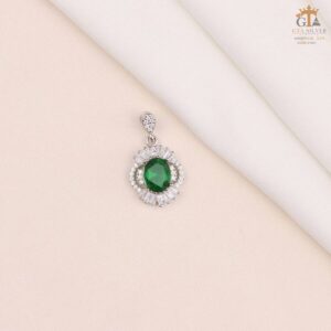 مدال نقره زنانه تک نگین میکرو کد 21955