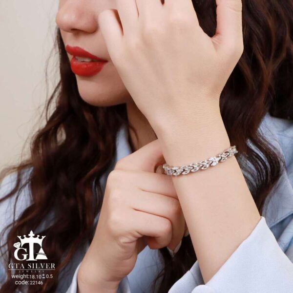 دستبند نقره میکرو کد 22146 - تصویر 2