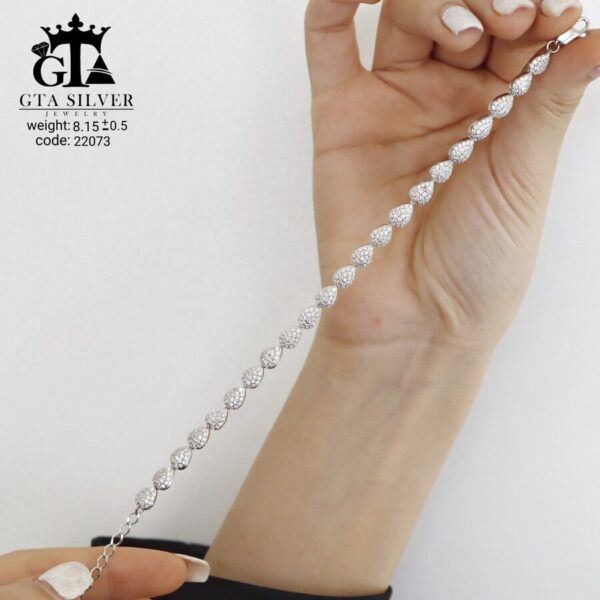 دستبند نقره میکرو کد 22073 - Image 3