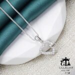 مدال نقره زنانه قلبی میکرو کد 21886 - Image 3