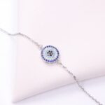 دستبند نقره میکرو چشم نظر کد 22045