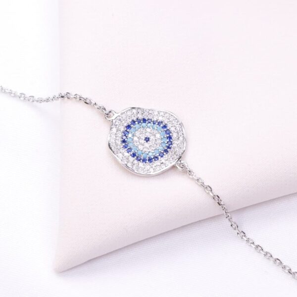 دستبند نقره میکرو رنگی کد 22038 - Image 2