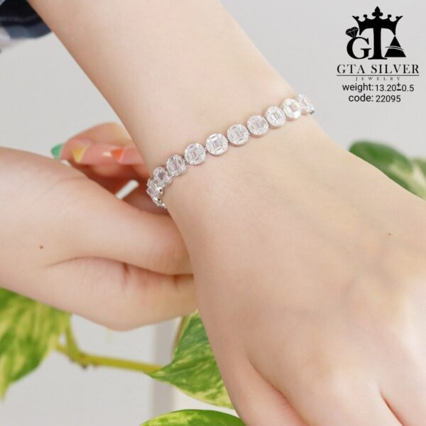 دستبند نقره میکرو کد 22095 - Image 2