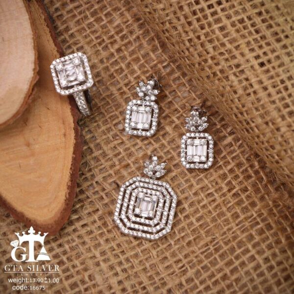 نیم ست نقره کد 16675 - Image 3