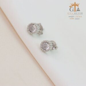 گوشواره نقره میخی میکرو کد 25051