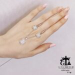 نیم ست نقره میکرو طرح امرالدکات کد 16636 - تصویر 4