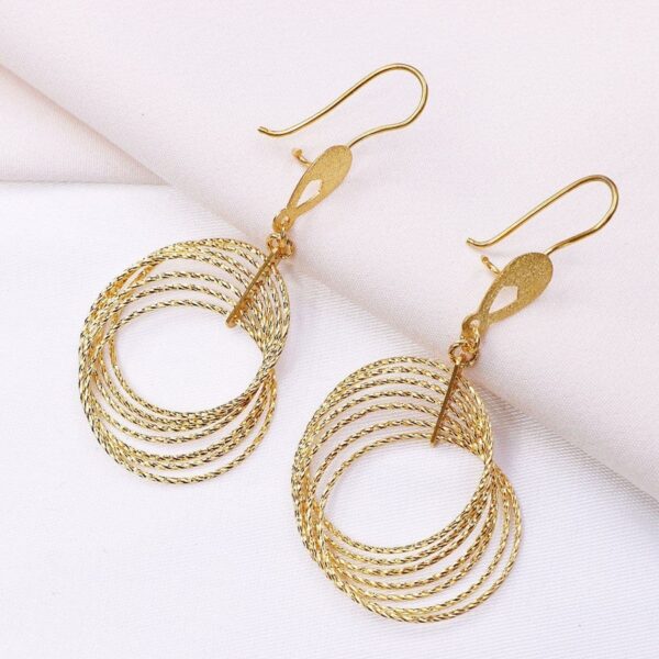 گوشواره نقره مفتول تراش کد 25001 - تصویر 2