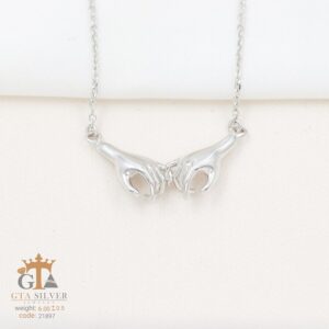 گردنبند نقره زنانه آینه‌ای طرح قو کد 21897