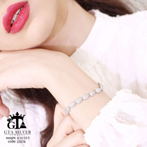 دستبند نقره میکرو کد 22078 - Image 2
