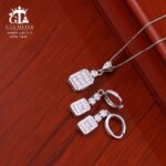 نیم ست نقره میکرو طرح امرالدکات کد 16640 - Image 3