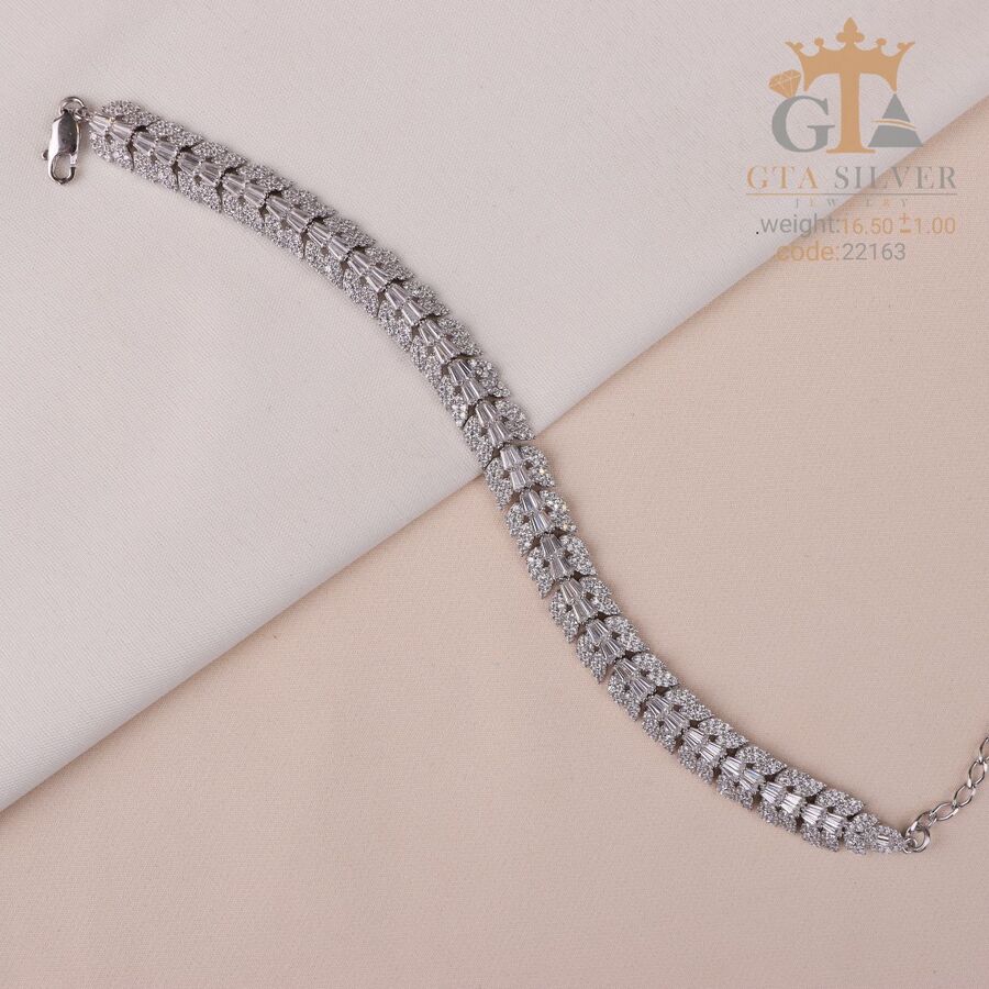 26ef7263-0259-43b7-972e-de3f2a917b34.jpg دستبند نقره میکرو کد 22163 - Image 1