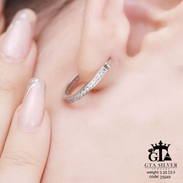 گوشواره نقره میخی میکرو کد 25049 - تصویر 2