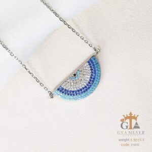 گردنبند نقره زنانه طرح چشم نظر کد 21870