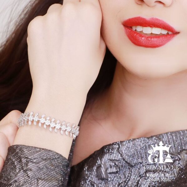 دستبند نقره میکرو کد 22087 - Image 2