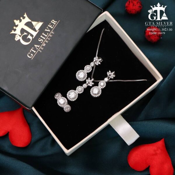 نیم ست نقره کد 16679 - Image 3