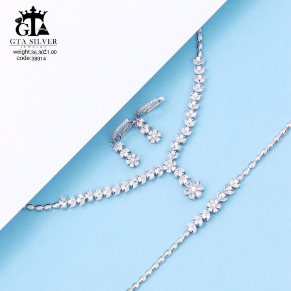 سرویس نقره طرح فلاور جواهری سوپر میکرو کد 38014 - تصویر 3