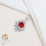 مدال نقره زنانه جواهری نگین دار میکرو کد 21881