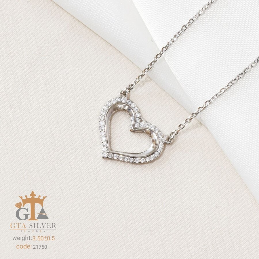 2bdfc10e-b251-44bc-a6a2-fc55e2f5920d.jpg گردنبند نقره زنانه طرح قلب کد 21750 - Image 1