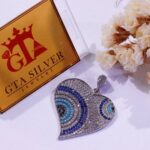 مدال نقره میکرو رنگی چشم نظر کد 21571 - تصویر 3