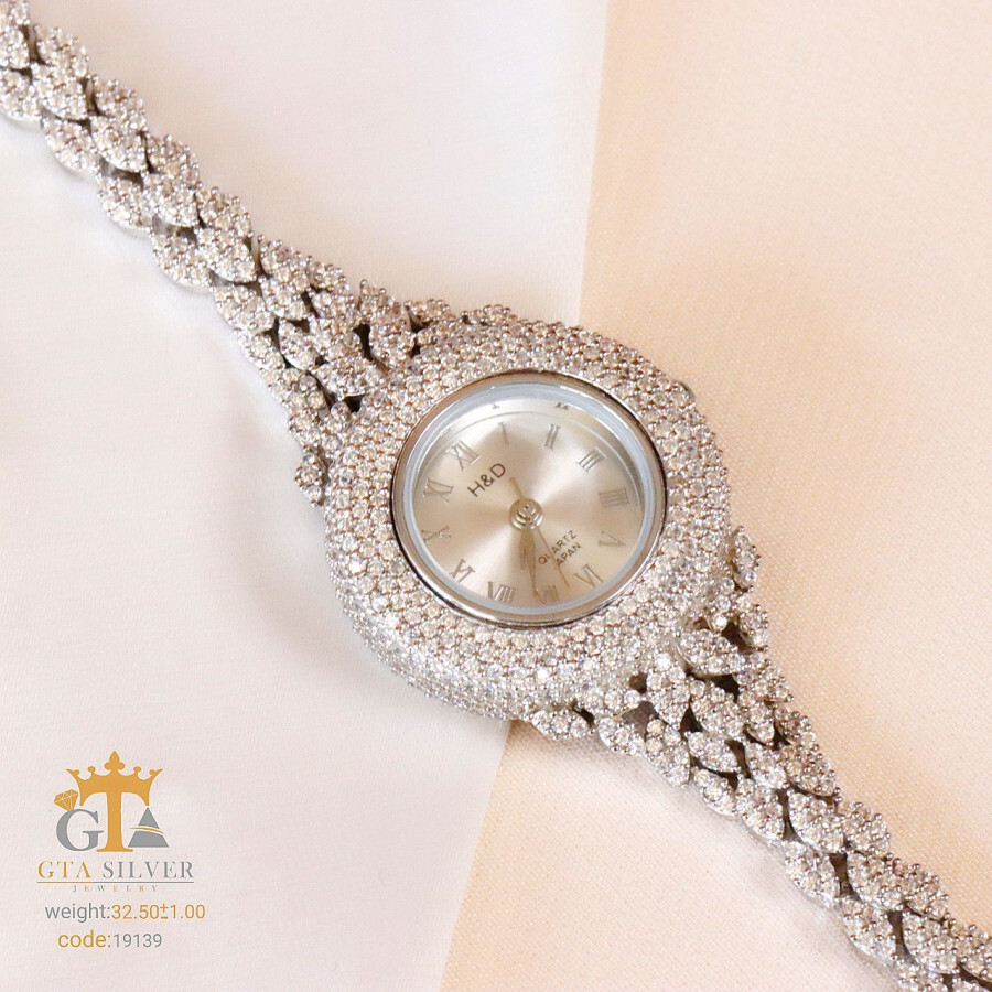 2d6f816a-85d9-4551-97cd-cbe54e06ac1b.jpg ساعت نقره جواهری روکش رادیوم کد 19139 - Image 1