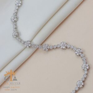 دستبند نقره میکرو طرح فلاور کد 22079
