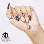 نیم ست نقره میکرو طرح چشم نظر کد 16451 - تصویر 3