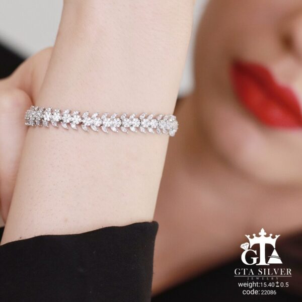 دستبند نقره میکرو کد 22086 - Image 2