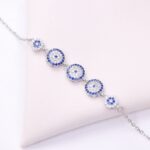 دستبند نقره میکرو چشم نظر کد 22044