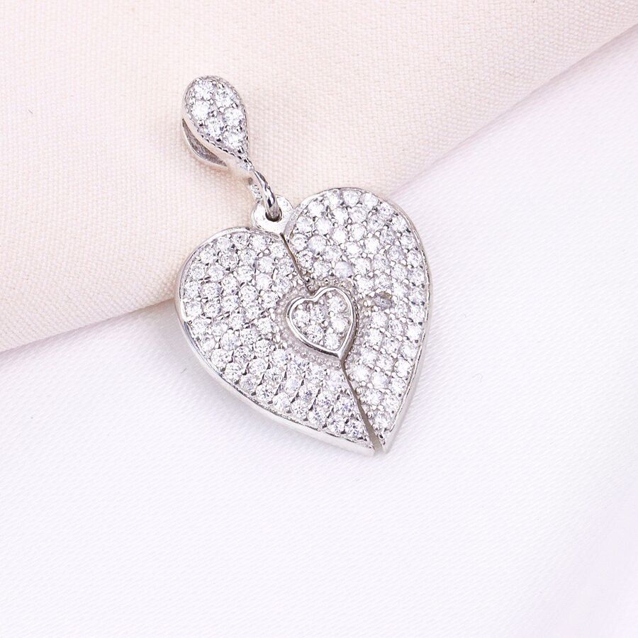 3007b5ac-2003-4e23-a36e-1b1151bb2f26.jpg مدال نقره میکرو قلبی کد 21452 - Image 1