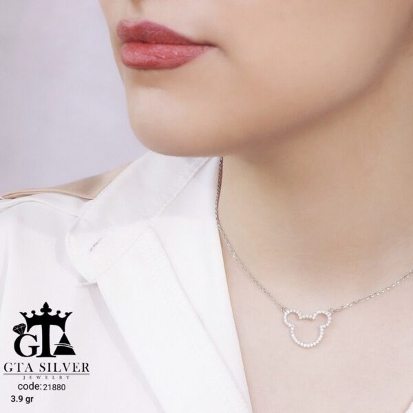 گردنبند نقره زنانه میکرو طرح میکی موس کد 21880 - Image 2