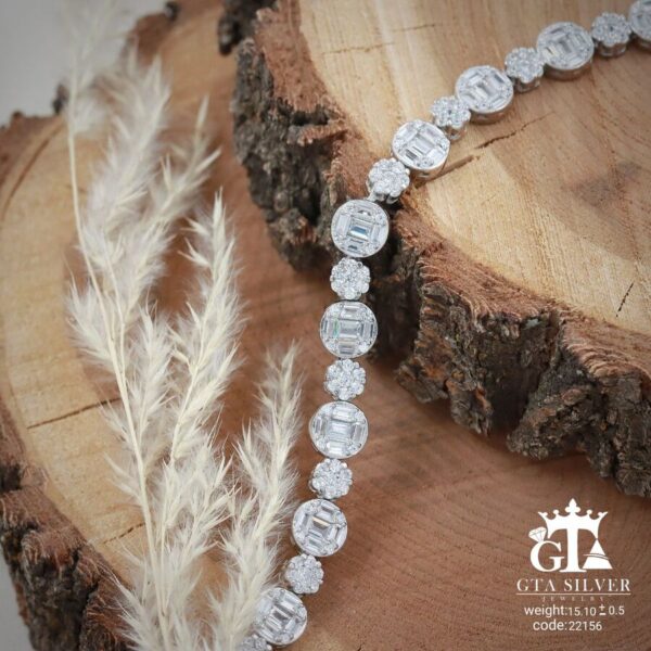دستبند نقره میکرو کد 22156 - Image 3