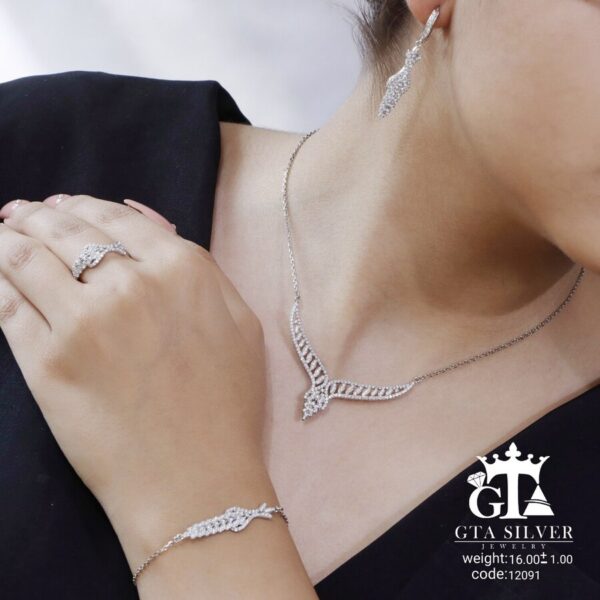 سرویس نقره میکرو زنجیری کد 12091 - تصویر 2