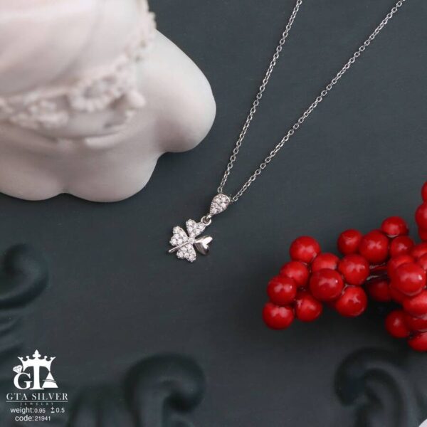 مدال نقره زنانه شبدر میکرو کد 21941 - Image 3