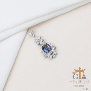 مدال نقره زنانه جواهری نگین دار میکرو کد 21882