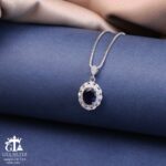 مدال نقره زنانه نگین دار میکرو کد 21923 - Image 3