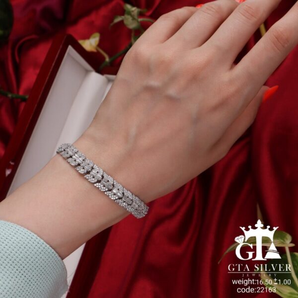 دستبند نقره میکرو کد 22163 - Image 2